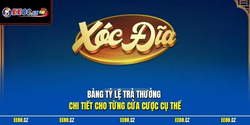 Bảng tỷ lệ trả thưởng chi tiết cho từng cửa cược cụ thể